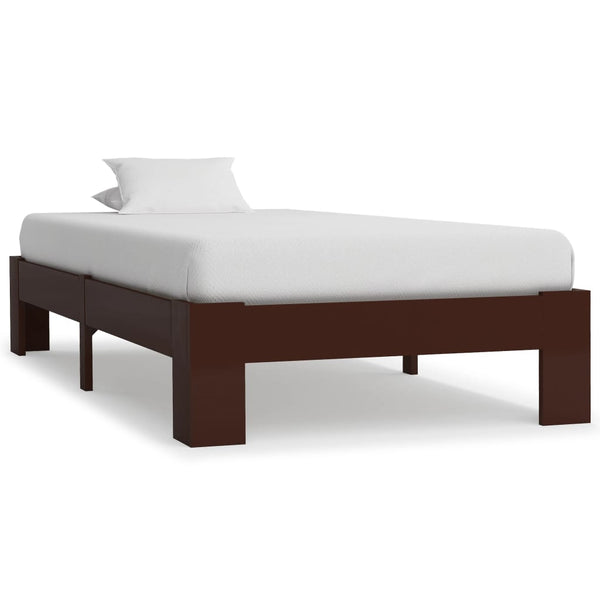 vidaXL Solid Wood Bed Dark Brown Pine 90x200 cm