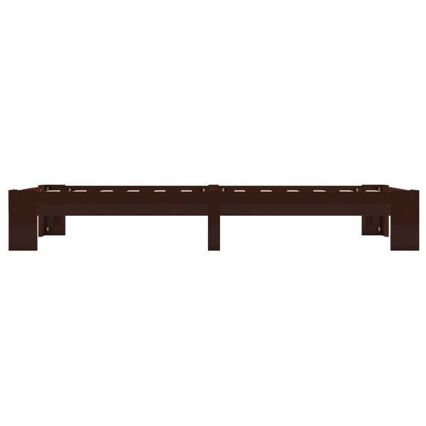 vidaXL Solid Wood Bed Dark Brown Pine 90x200 cm