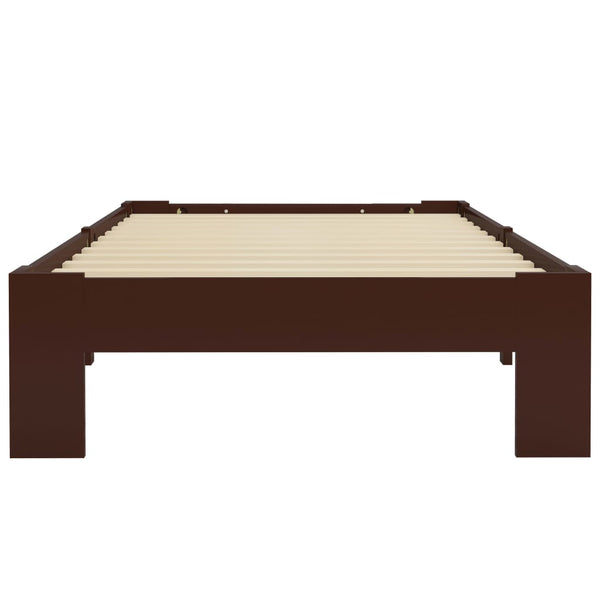 vidaXL Solid Wood Bed Dark Brown Pine 90x200 cm