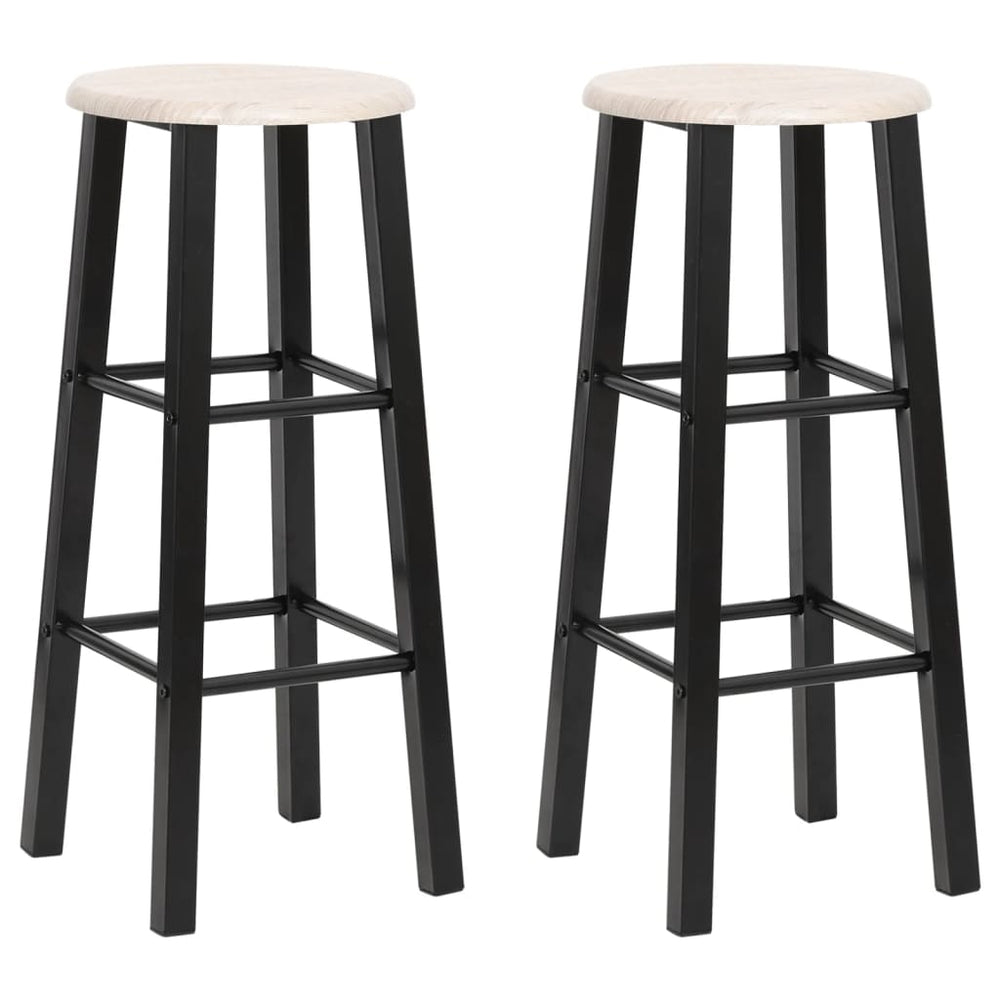 vidaXL Bar Stools 2 pcs. Black MDF