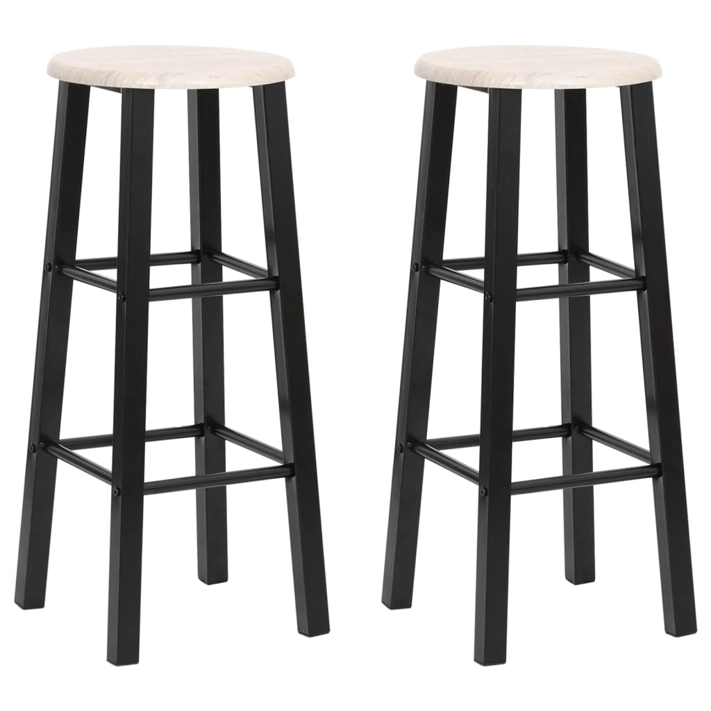 vidaXL Bar Stools 2 pcs. Black MDF