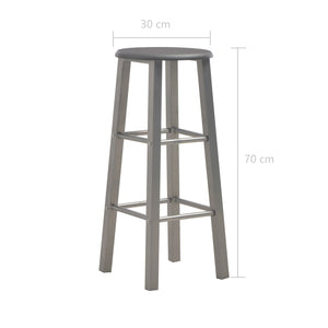 vidaXL 3-Piece Bar Set Wood and Steel Anthracite
