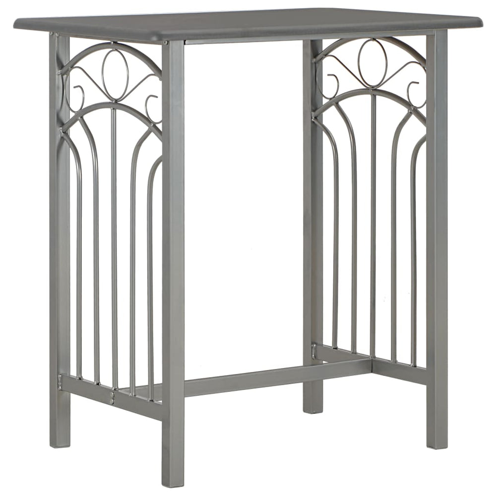 vidaXL 3-Piece Bar Set Wood and Steel Anthracite