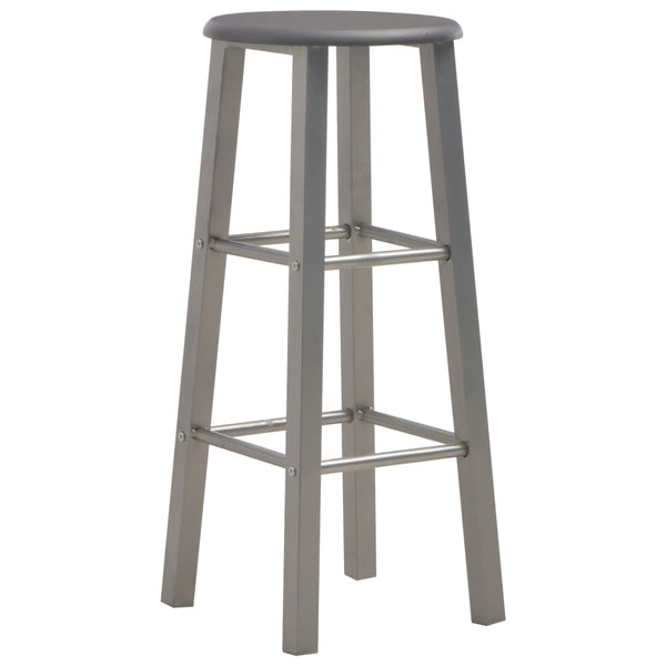 vidaXL 3-Piece Bar Set Wood and Steel Anthracite