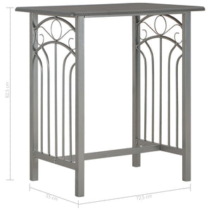 vidaXL 3-Piece Bar Set Wood and Steel Anthracite