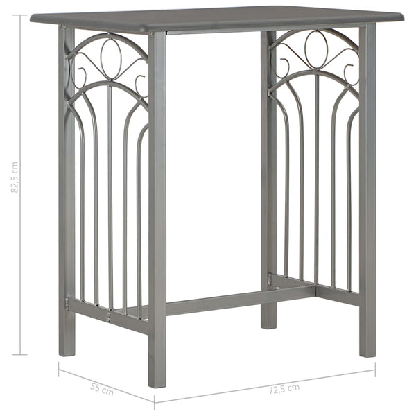 vidaXL 3-Piece Bar Set Wood and Steel Anthracite