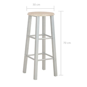 vidaXL 3-Piece Bar Set Wood and Steel