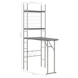 vidaXL 3-Piece Foldable Dining Set with Storage Compartment MDF and Steel Black