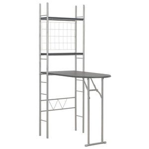vidaXL 3-Piece Foldable Dining Set with Storage Compartment MDF and Steel Black