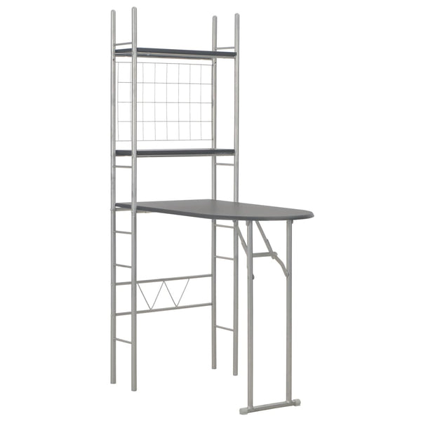 vidaXL 3-Piece Foldable Dining Set with Storage Compartment MDF and Steel Black