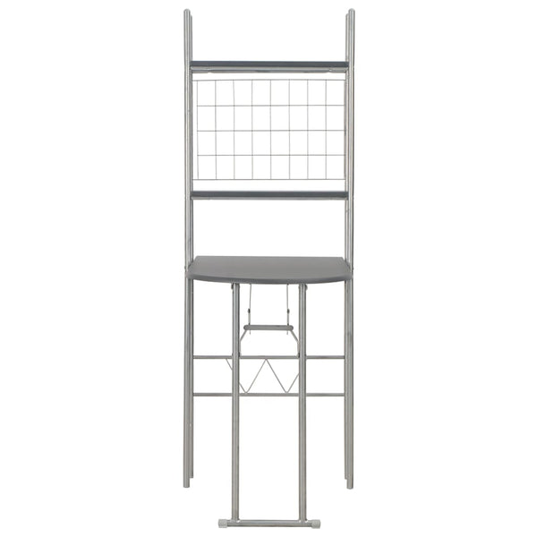 vidaXL 3-Piece Foldable Dining Set with Storage Compartment MDF and Steel Black