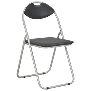 vidaXL Folding Dining Chairs 2 pcs Black Faux Leather