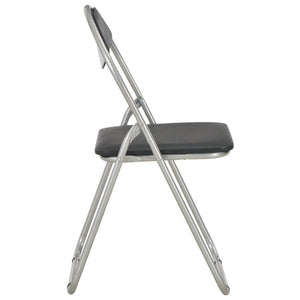 vidaXL Folding Dining Chairs 2 pcs Black Faux Leather