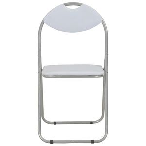 vidaXL Folding Dining Chairs 6 pcs White Faux Leather