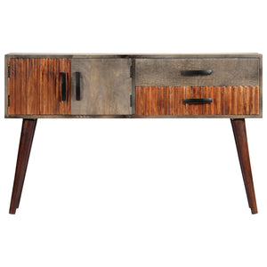 vidaXL Console Table Grey 120 x 35 x 75 cm Solid Mango Wood