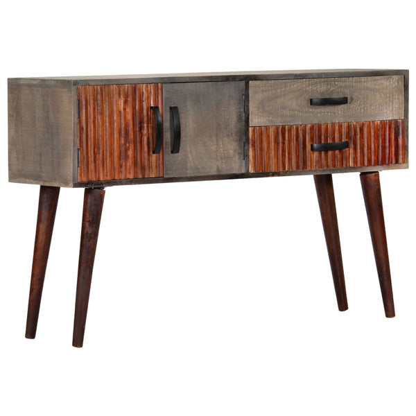 vidaXL Console Table Grey 120 x 35 x 75 cm Solid Mango Wood