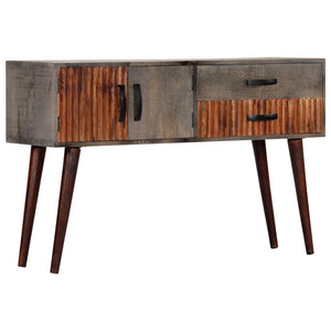 vidaXL Console Table Grey 120 x 35 x 75 cm Solid Mango Wood