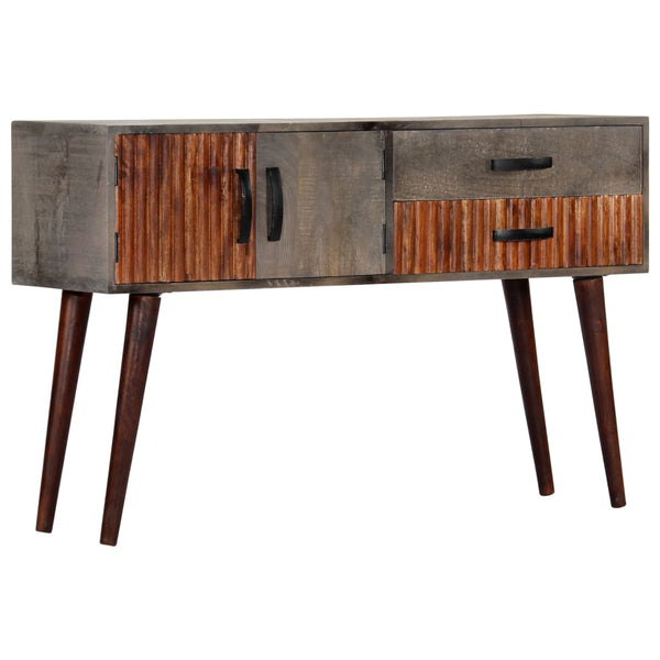 vidaXL Console Table Grey 120 x 35 x 75 cm Solid Mango Wood