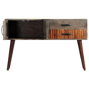 vidaXL Console Table Grey 120 x 35 x 75 cm Solid Mango Wood
