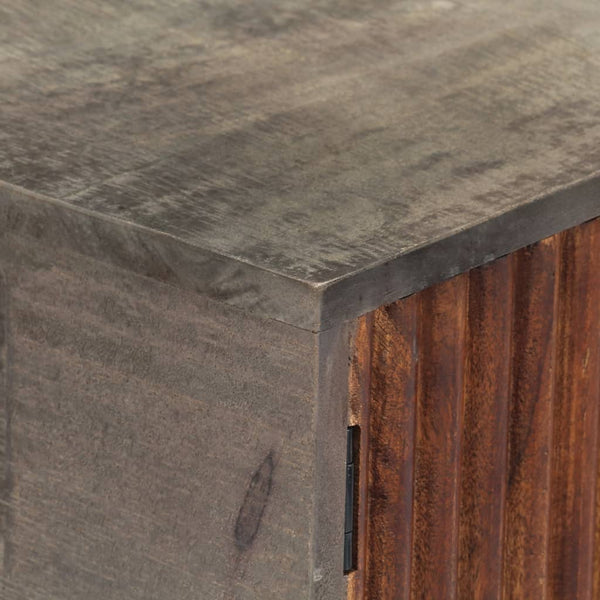 vidaXL Console Table Grey 120 x 35 x 75 cm Solid Mango Wood