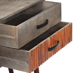 vidaXL Console Table Grey 120 x 35 x 75 cm Solid Mango Wood