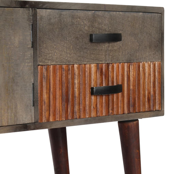 vidaXL Console Table Grey 120 x 35 x 75 cm Solid Mango Wood
