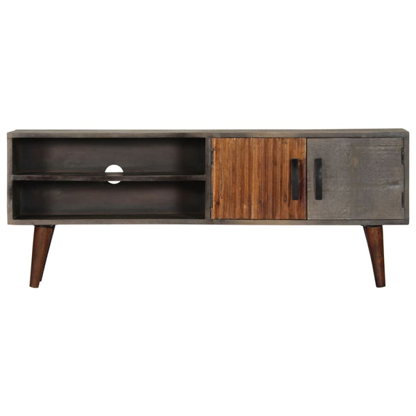 vidaXL TV Cabinet Grey 130x30x46 cm Rough Solid Mango Wood