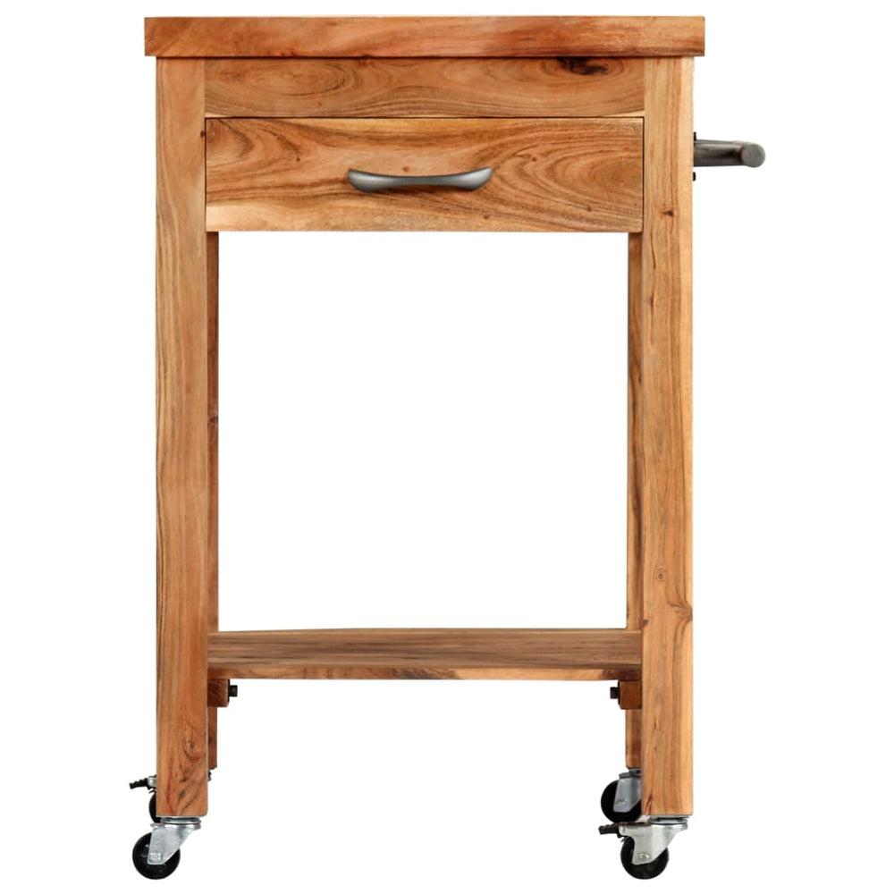 vidaXL Serving Trolley 58x58x89 cm Solid Acacia Wood