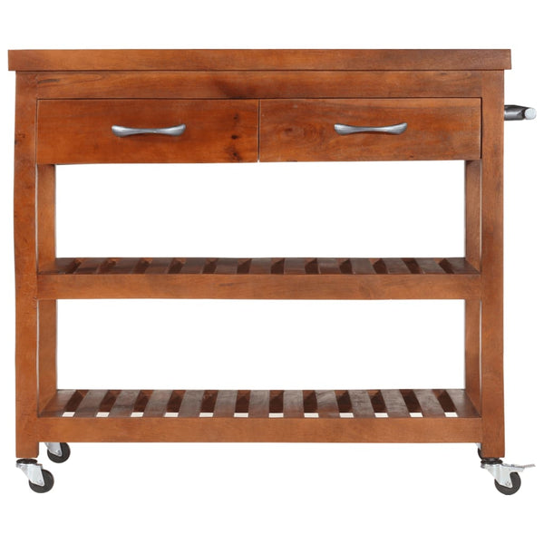 vidaXL Serving Trolley 100x48x89 cm Solid Acacia Wood