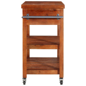 vidaXL Serving Trolley 100x48x89 cm Solid Acacia Wood