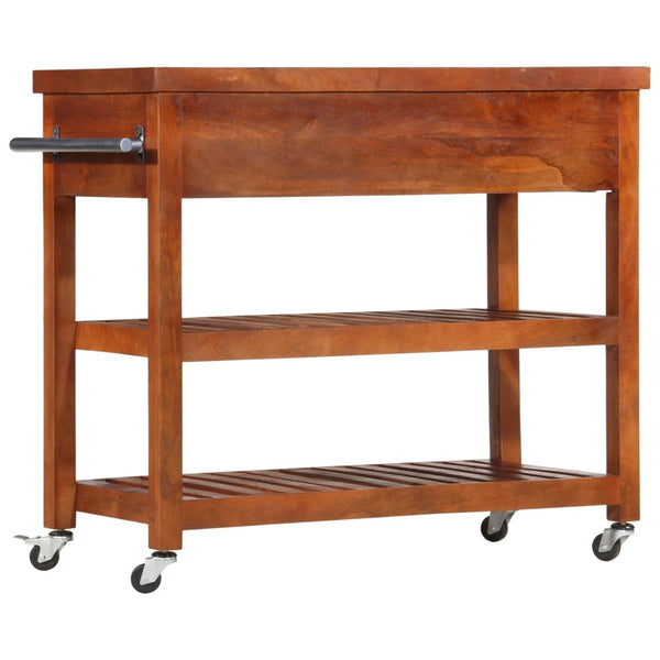 vidaXL Serving Trolley 100x48x89 cm Solid Acacia Wood