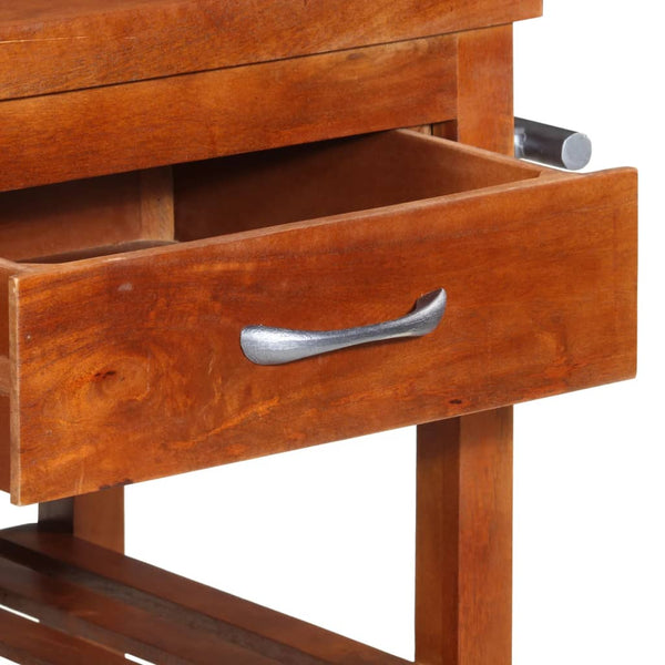 vidaXL Serving Trolley 100x48x89 cm Solid Acacia Wood