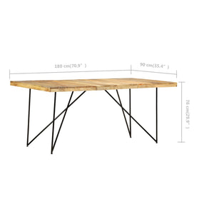 vidaXL Dining Table 180×90×76 cm Solid Mango Wood