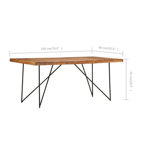 vidaXL Dining Table 180 x 90 x 76 cm Solid Acacia Wood
