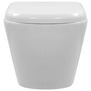 vidaXL Rimless Wall-Mounted Toilet Ceramic White