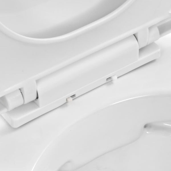 vidaXL Rimless Wall-Mounted Toilet Ceramic White