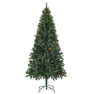 Künstlicher Weihnachtsbaum mit Kiefernzapfen Grün 180 cm