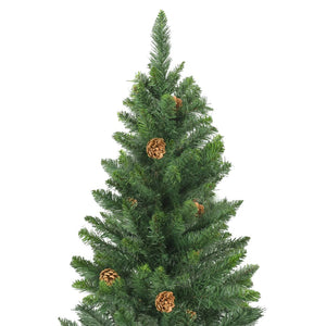 Künstlicher Weihnachtsbaum mit Kiefernzapfen Grün 180 cm