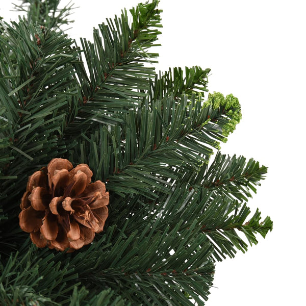 Künstlicher Weihnachtsbaum mit Kiefernzapfen Grün 180 cm