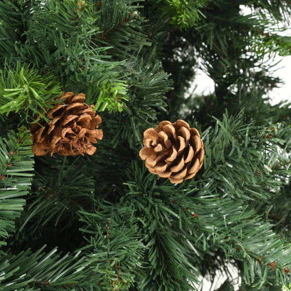 Künstlicher Weihnachtsbaum mit Kiefernzapfen Grün 180 cm