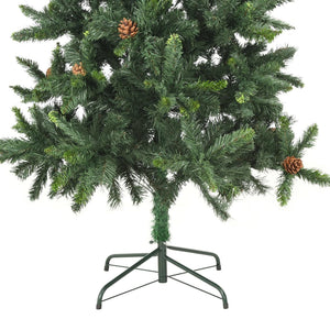 Künstlicher Weihnachtsbaum mit Kiefernzapfen Grün 180 cm