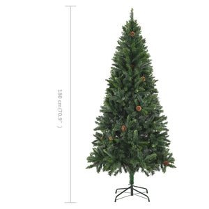 Künstlicher Weihnachtsbaum mit Kiefernzapfen Grün 180 cm