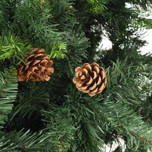 vidaXL Artificial Christmas Tree with Pine Cones Green 210 cm