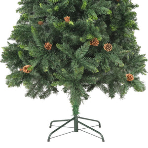 vidaXL Artificial Christmas Tree with Pine Cones Green 210 cm