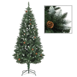 vidaXL Artificial Christmas Tree Pine Cones White Glitter 180 cm