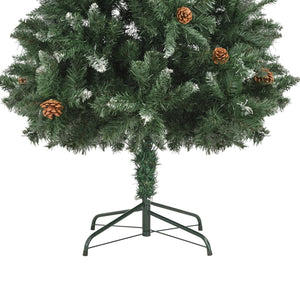 vidaXL Artificial Christmas Tree Pine Cones White Glitter 180 cm