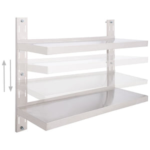 vidaXL Wall Shelf with 2 Shelves Stainless Steel 100x30 cm