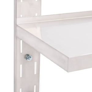 vidaXL Wall Shelf with 2 Shelves Stainless Steel 100x30 cm