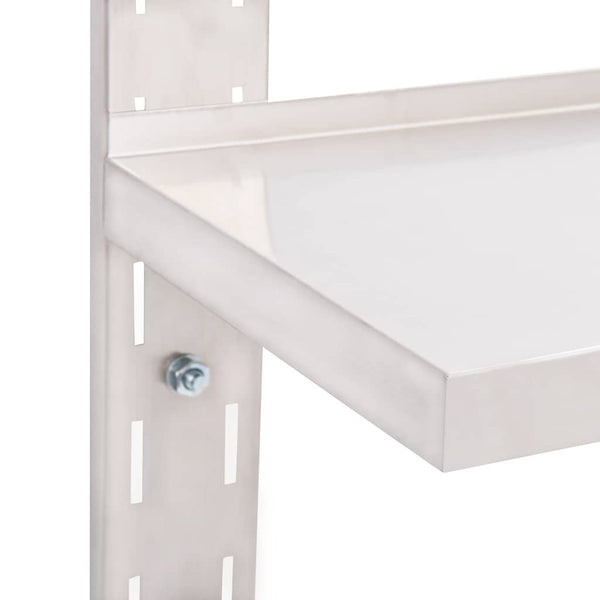vidaXL Wall Shelf with 2 Shelves Stainless Steel 100x30 cm