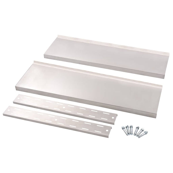 vidaXL Wall Shelf with 2 Shelves Stainless Steel 100x30 cm